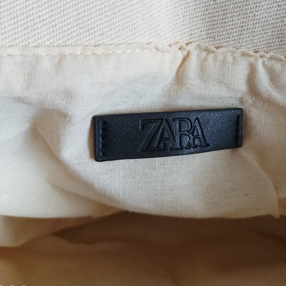 Zara Cream Canvas Handbag with Crossbody Strap "Be Yourself Always" NWOT - Picture 5 of 8